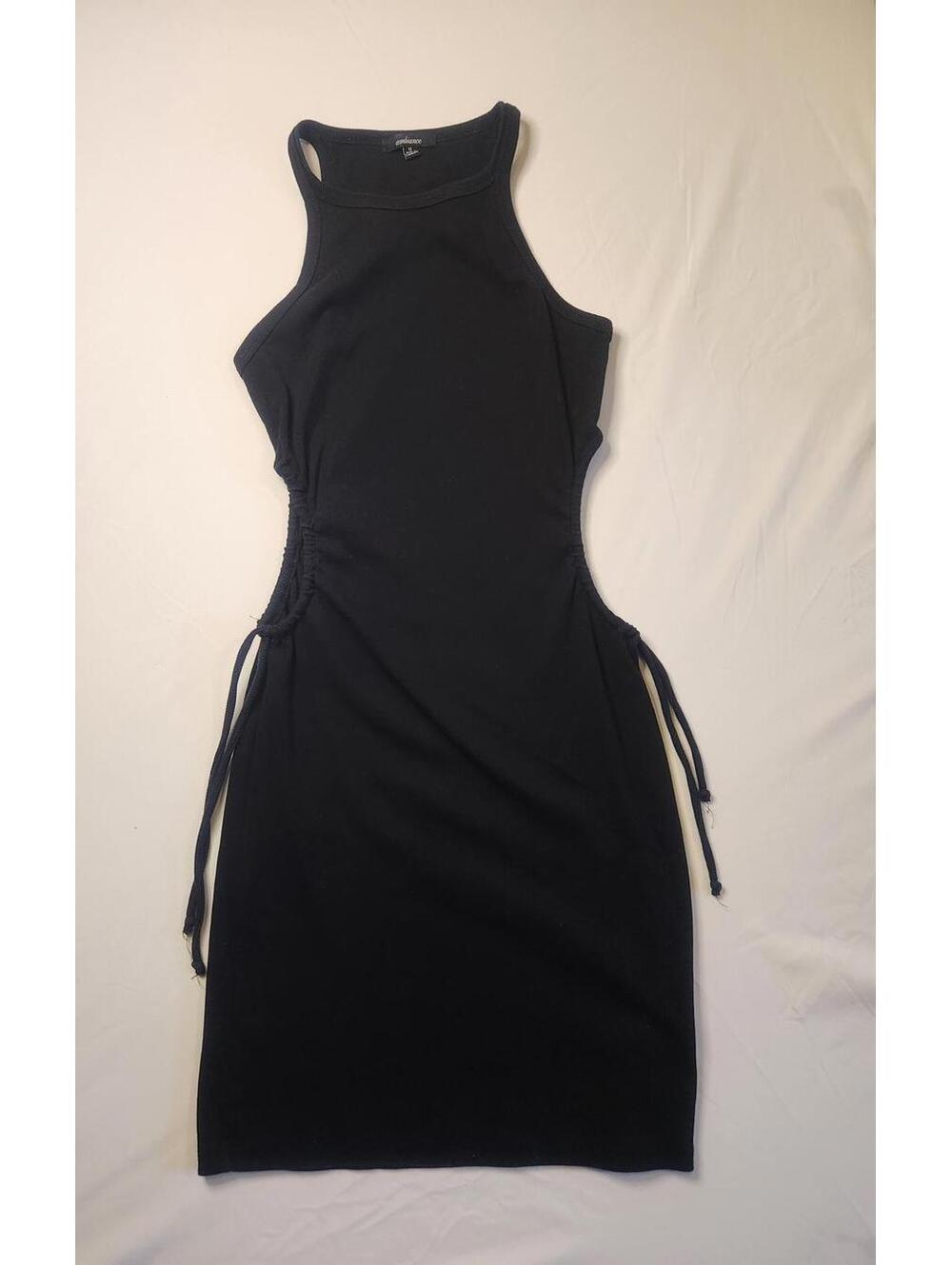 Ambience Black Side Cut Out with Ties Dress. Women's Size Medium. Good condition